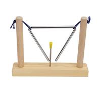 Walmeck Instrument Triangulaire à Percussion pour Enfants pour Diverses Musiques, Jeu Simple Enfants et Adultes, Matériau Sûr, L'éducation Musicale, Couleur Bois