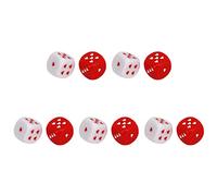 Walmeck Jeu de Dés Portables en Forme de Cœur Rouge et Blanc, Matière Plastique, Jeu Portable à la Mode pour Les Fêtes d'anniversaire