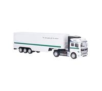 Walmeck Jouet Semi-Camion Rétractable 1:48, Voiture de Transport en Alliage avec Remorque à 10 Roues, Carrosserie Amovible pour Enfants de 3 Ans (récipient Blanc)
