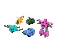 Walmeck Jouets Robots à Chiffres Transformants pour Tout-Petits Garçons, Modèles de Voitures éducatifs, Ensemble de 5, Jouet d'apprentissage des Mathématiques Respectueux l'environnement (5-9)