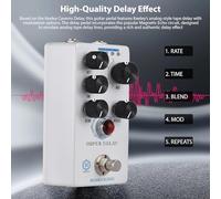 Walmeck Keeley Caverns Pédale de Guitare à Retard avec Circuit D'écho Magnétique, Modulation 4 Modes, Véritable Contournement pour Effecteur de Retard de Guitare électrique,