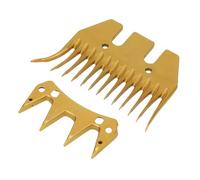 Walmeck Lame de Cisaillement de Mouton électrique Gold en Acier à Haut Carbone 13 Courbe Dentaire Peigne Animal Clipper Lame Remplacer pour les Cisaillers Qualifiés Laine de Mouton