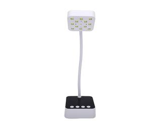Walmeck Lampe à Ongles sans Fil à Col de Cygne, Sèche-Ongles Rechargeable USB 36 W avec Capteur Intelligent, 12 Perles de Lampe pour en Gel, Temps D'utilisation 60 Minutes, (Blanche)