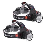 Walmeck Lampe Frontale Rechargeable en Plein Air pour la Pêche de Nuit, l'escalade, 1000-1200 Unités Lumineuses, Chargement USB de Type C, Alliage (Lampe Frontale 2 pièces + Ensemble 8 Boucles)