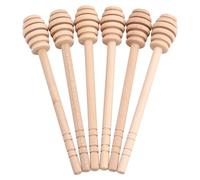 Walmeck Lot de 50 Bâtonnets en Bois pour Tremper le Miel, Tiges D'agitation Durables et Sûres de qualité Alimentaire pour Sirop Miel, Mélasse, Liquides Visqueux, (Prenez Honey King Slotting 16CM)