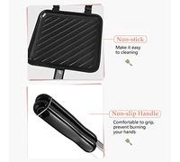 Walmeck Machine à Panini pour Sandwichs Grillés Antiadhésifs, avec Longue Poignée, pour la Cuisine et la Maison