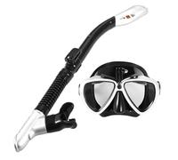 Walmeck Masque de Plongée en Apnée avec Lentille Trempée Anti-buée pour | Tube Supérieur Sec, Jupe en Silicone, Cadre PC, Objectif Incassable, Support pour Appareil Photo, Ajustement étanche