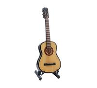 Walmeck Mini Guitar Model Vintage Small 6 String Wooden Guitar Guitar Mode Music Ornement for Home Office Decor (Couleur du Bois)