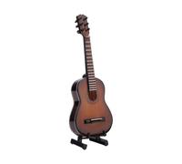 Walmeck Mini Guitar Model Vintage Small 6 String Wooden Guitar Guitar Mode Music Ornement for Home Office Decor (Brun)