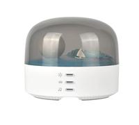 Walmeck Moon Landscape Night Light Wireless BT Haut-parleur Lampe D'humeur Rechargeable Lampe Décorative de Chambre à Coucher Ambiante (Version blanche + BT)