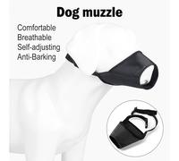 Walmeck Muselière pour Chien de Taille Moyenne, Imperméable, Respirante, Réglable, Toilettage de Voyage, Noire, pour Toutes Les Races 1 à 7, Position du Bout du Nez à L'œil 16 à 32 Cm, (3)