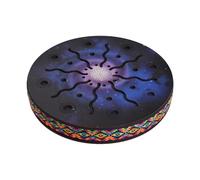 Walmeck Ocean Drum Tambour à Main en Bois de Bouleau avec Motif Peint, Instrument de Percussion Portable Relaxant pour Bain Sonore et Méditation de Yoga, Imite les Effets Apaisants de (8 pouces)