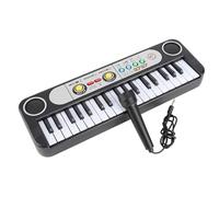 Walmeck Piano à Clavier électronique 37 Touches avec 3 Tons 8 Rythmes 24 Démos et Microphone pour L'apprentissage Musical des Enfants