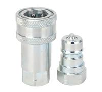 Walmeck Raccord Rapide Hydraulique, Caractéristiques de sécurité Haute Pression pour les Bûcherons, Raccord en Acier trempé NPT de 3/8 Pouces