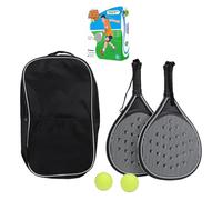 Walmeck Raquette de Padel Légère avec Structure ABS à Noyau Pro EVA Haute densité pour Débutants, Ensemble de Sports Plein Air en Famille 46,5x26x3,9 Cm (Noire)