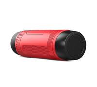Walmeck S1 Haut-Parleur Portable sans Fil étanche avec Basses Puissantes, Lampe de Poche LED, Banque d'alimentation 4000 MAh, Radio FM, Carte TF, Entrée AUX pour Le Camping, la (Rouge)