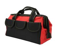 Walmeck Sac Fourre-Tout Portable Résistant à l'eau, Plusieurs Poches, Tissu Oxford 1680D Durable, Poignée de Transport Améliorée, Fermeture éclair Haute Résistance, 40,6 Cm avec Cinq (Rouge)