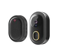 Walmeck Sonnette Vidéo Résistante à l'eau, Sonnette Vidéo Intelligente sans Fil avec Nocturne Bidirectionnelle, Caméra WiFi 2,4 GHz, Prend en Charge Le Changement de Voix, pour (Noir)