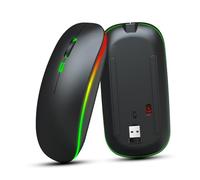Walmeck Souris sans Fil, Conception Ergonomique, Silencieuse, Portable, Rechargeable 2,4 G, Portée de 10 M, avec Trois DPI pour Le Bureau et L'étude (Noir)