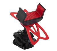 Walmeck Support de Téléphone pour Vélo, Support de Téléphone Réglable Rotatif à 360 Degrés avec Clip caoutchouté et Ceintures en Silicone pour Vélo Montagne, Route, SPO (Rouge)