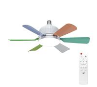Walmeck Ventilateur de Plafond LED Moderne Dimmable Lumière de Ventilateur à Six Lames Température de Couleur Réglable Télécommande Chandelier Chandelier (Couleur)