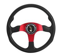 Walmeck Volant de Sport de Voiture de Course 350 Mm/14 Pouces, Plat Profond 6 Boulons, Accessoire modifié Universel, Matériau en Alliage D'aluminium et PU de Haute qualité, Taille (Rouge)