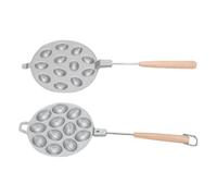 Walnut Cookie Maker Non - Stick | Oval Cookies Pastry Baking Tool | Kitchen Baking Essentials for Homemade Treats/Party Snacks | Aluminum Alloy with Wood Handle (12 Holes)