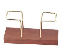Walnut Napkin Holder Gold Steel Frame 2-Pack