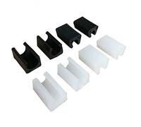 WALNUTS 5 pièces en plastique chaise pieds coussinets noir/blanc antidérapant u-type colliers de serrage Protection joint couvre bouchons for chaise meubles (Color : 12mm-white)