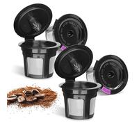 Waloo K-Cups - Lot de 2, 4 et 6 tasses à café réutilisables à portion unique - Compatible avec les cafetières - Filtres à café universels - Dosettes rechargeables en maille inoxydable respectueuse de