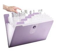 Walopola Accordion File - Organiseur de fichiers extensible avec 12 compartiments - Organiseur de documents portable au format A4 - Pour l'école