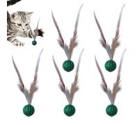 Walopola Balle rebondissante pour chat - Balle interactive à plumes rebondissantes | Jouet de divertissement multifonction mignon pour les amoureux et les amis