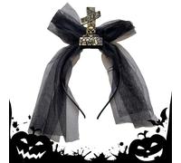 Walopola Bandeaux d'Halloween, pierre tombale vintage avec voile - Accessoire de costume effrayant pour carnaval, fête, bal masqué, performance sur scène