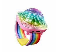 Walopola Bracelet boule discothèque, montre lumineuse à LED avec activation sonore, bracelet disco sensible au son, montre de scène LED, bracelet lumineux disco USB
