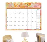 Walopola Calendrier mensuel 2025 - Calendrier mural 2025 - Calendrier de bureau mural 12 mois 2025 - Planificateur hebdomadaire pour cuisine, bureau