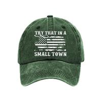 Walopola Casquette de baseball, Try That in a Small Town - Casquette de balle en coton respirant pour homme - Casquette de golf tendance amusante pour homme et femme, Vert, L