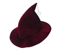 Walopola Chapeaux de sorcière d'Halloween pour adultes, chapeau de sorcière d'Halloween - Chapeau de sorcière avec pendentif en étoile - Chapeau de performance pour costume de fantôme