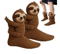 Walopola Chaussettes tricotées en forme d'animal 3D - 27 x 7,5 x 0,5 cm - Polyester - Crochet à la main - Chaussettes chaudes pour femme - - Enfant - Adulte - Noël ou anniversaire, Jyora, 1