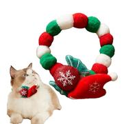 Walopola Collier pour Petit Chat - Collier élastique Doux pour Noël | Collier réglable en Peluche pour décoration, Festival, Adoration, fête de Famille, Maison, Vacances,