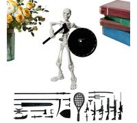 Walopola Figurines d'action squelette | Petite décoration squelette d'action avec plusieurs accessoires | Joints articulés modèle d'horreur pour étagères, jeu de Noël, Halloween, bureaux, fête, jeu de