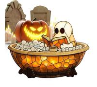 Walopola Lampe fantôme, lampe de chambre - Résine Esthétique Adorable Décor Ghost Bubble Bath Éclairage pour Adultes Halloween Chambre Salle de Bains Fête