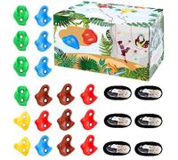 Walopola Lot de 18 poignées d'escalade pour - Mur d'escalade pour à l'intérieur, matériel de Montage pour Jouer sur l'aire de Jeux