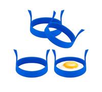Walopola Lot de 4 moules à œufs ronds en silicone pour cuisson des œufs, omelette, petit-déjeuner, sandwich, hamburger