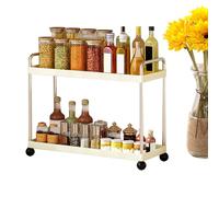 Walopola Organiseur de salle de bain | Support à condiments à 2 niveaux - Plateau de comptoir peu encombrant pour station de maquillage, dortoir, garde-manger, bureau, café, bar sous l'évier, salle de