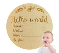 Walopola Panneau d'annonce pour enfant | Panneau d'enregistrement de la date de naissance en bois - Souvenir des parents capturant le moment de l'enfant souvenir pour chambre d'enfant, salle d'étude