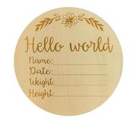 Walopola Panneau en bois pour annonce de naissance - Nom de naissance et date - Souvenir des parents capturant le moment de l'enfant - Souvenir fantaisie pour chambre d'enfant, salle d'étude
