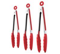 Walopola Pince pour griller | Ustensile antiadhésif - Pince à friteuse à air comprimé en acier inoxydable avec pointe en silicone, pour la cuisine, les aliments, le barbecue, le camping, le service de