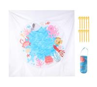 Walopola Piscine de plage pour bébé - Piscine pliable et couverture de plage avec sac de rangement, tapis de voyage portable 2 en 1 avec piques de sol pour s'amuser en plein air, famille, jardin, parc