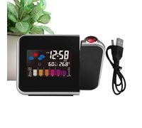 Walopola Réveil projecteur, Horloge de Projection,Horloge de projecteur pour Plafond de Chambre - Alarme de projecteur de Station météo à Affichage LED Clair pour Chambre à Coucher