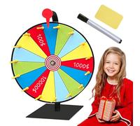 Walopola Roue de pour prix, roue, roulette pour prix, 15 emplacements Wheel Spinner avec marqueur et gomme, tablette pour séries classiques, Fortune Game